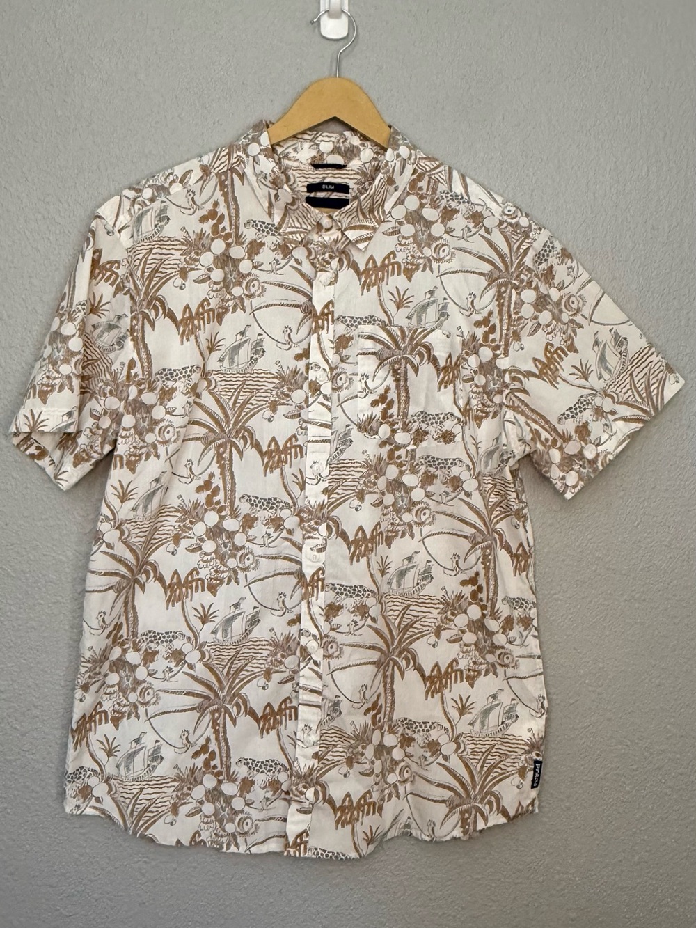 PrAna | Peacepath Shirt - Beach Pebble Vacation | Size Large